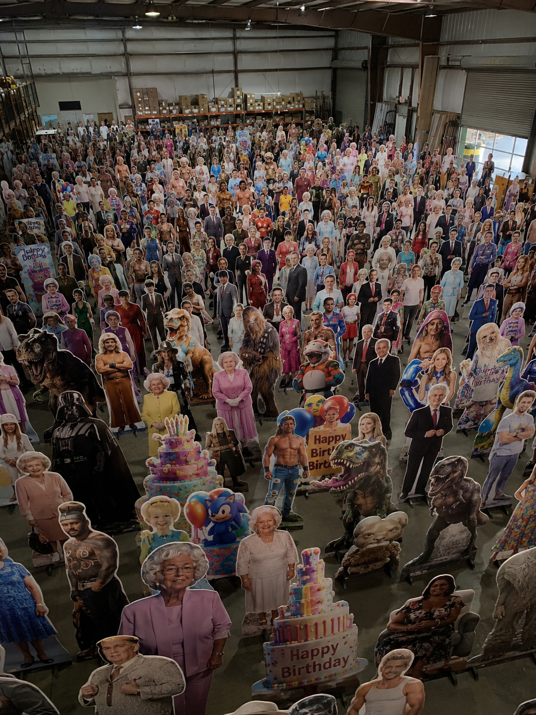 A large production run showing the range of possible subjects.